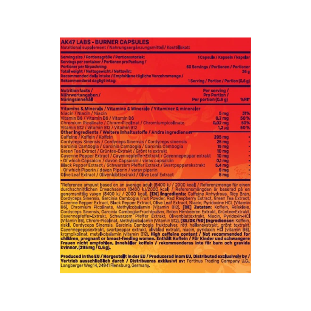 AK-47 LABS FATBURNER - 60 CAPS
