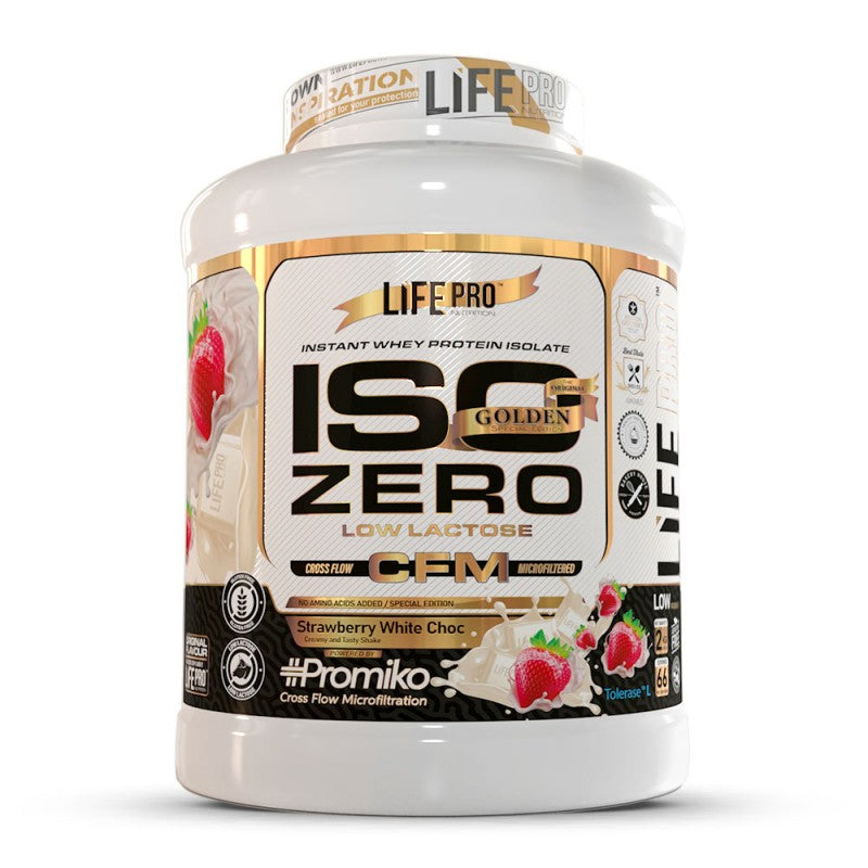Life Pro isolate gourmet sabor chocolate blanco y fresas