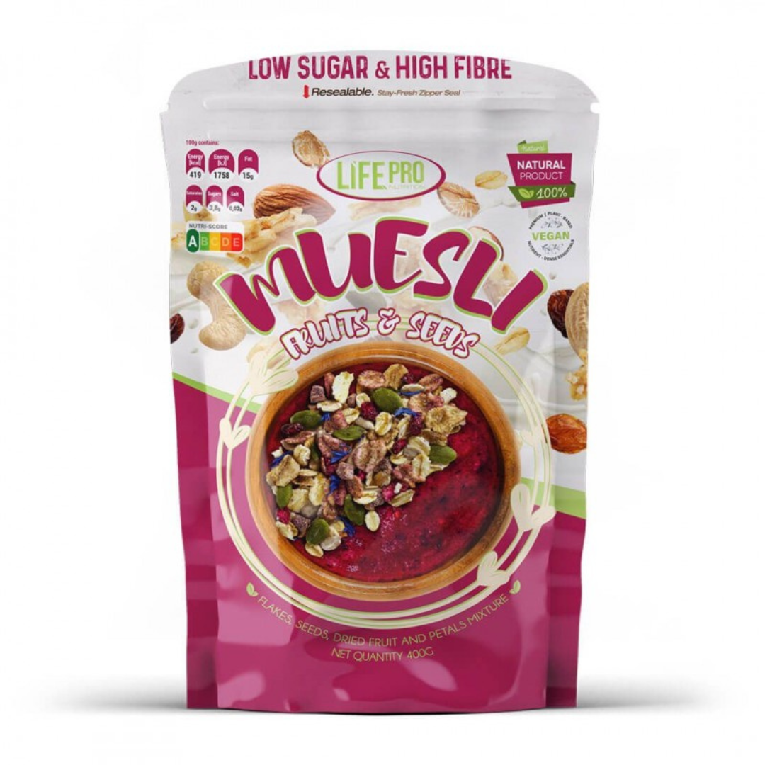 Life Pro Fit Food Muesli Fruit&Seeds Vegan 400g